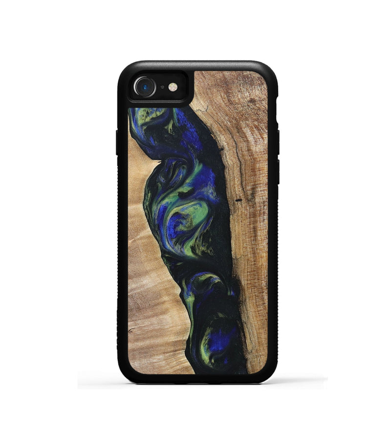 iPhone SE Wood+Resin Phone Case - Kris (Green, 695669)