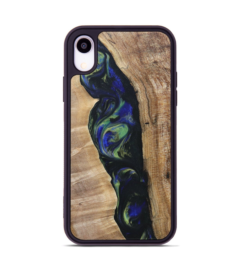 iPhone Xr Wood+Resin Phone Case - Kris (Green, 695669)