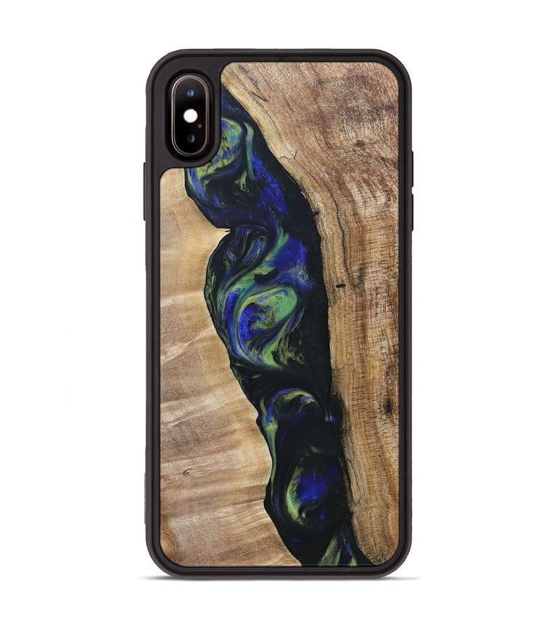 iPhone Xs Max Wood+Resin Phone Case - Kris (Green, 695669)