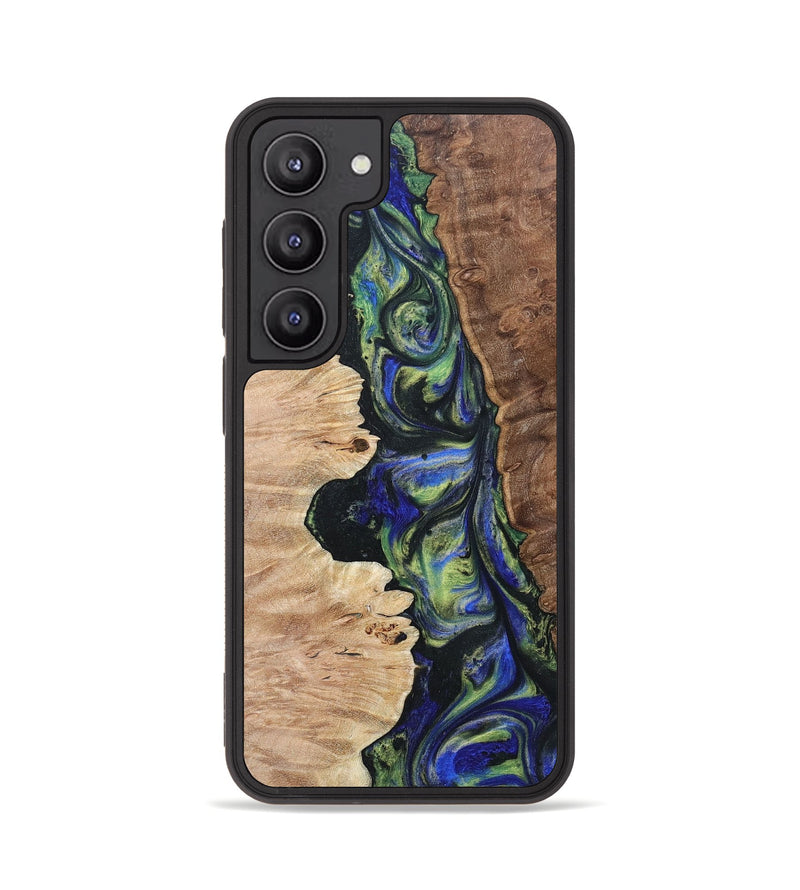 Galaxy S23 Wood+Resin Phone Case - Daniella (Green, 695670)