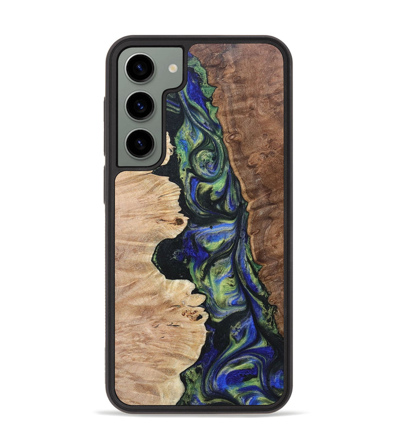 Galaxy S23 Plus Wood+Resin Phone Case - Daniella (Green, 695670)