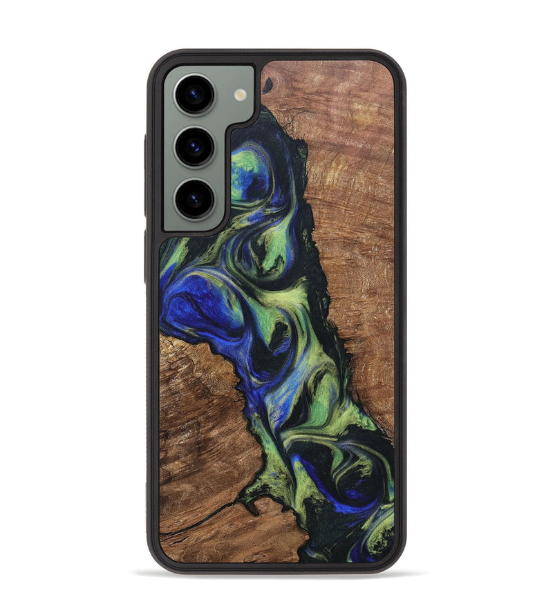 Galaxy S23 Plus Wood+Resin Phone Case - Janelle (Green, 695675)