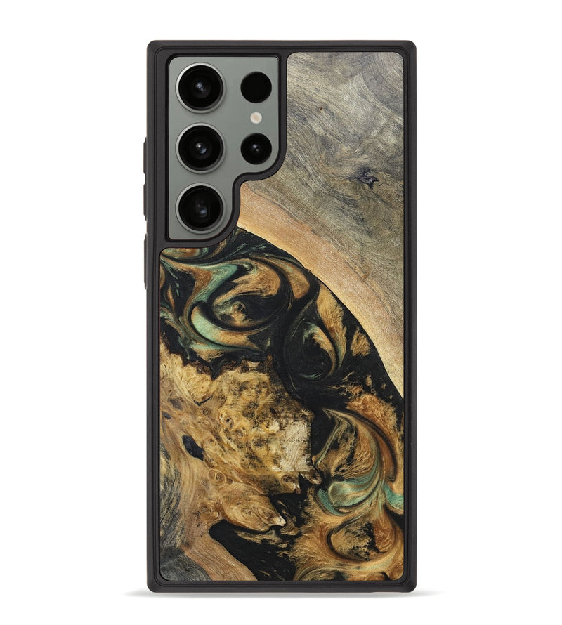 Galaxy S23 Ultra Wood+Resin Phone Case - Edith (Green, 695677)