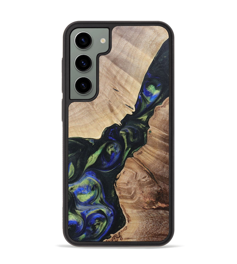 Galaxy S23 Plus Wood+Resin Phone Case - Milo (Green, 695680)
