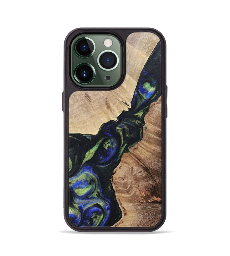 iPhone 13 Pro Wood+Resin Phone Case - Milo (Green, 695680)