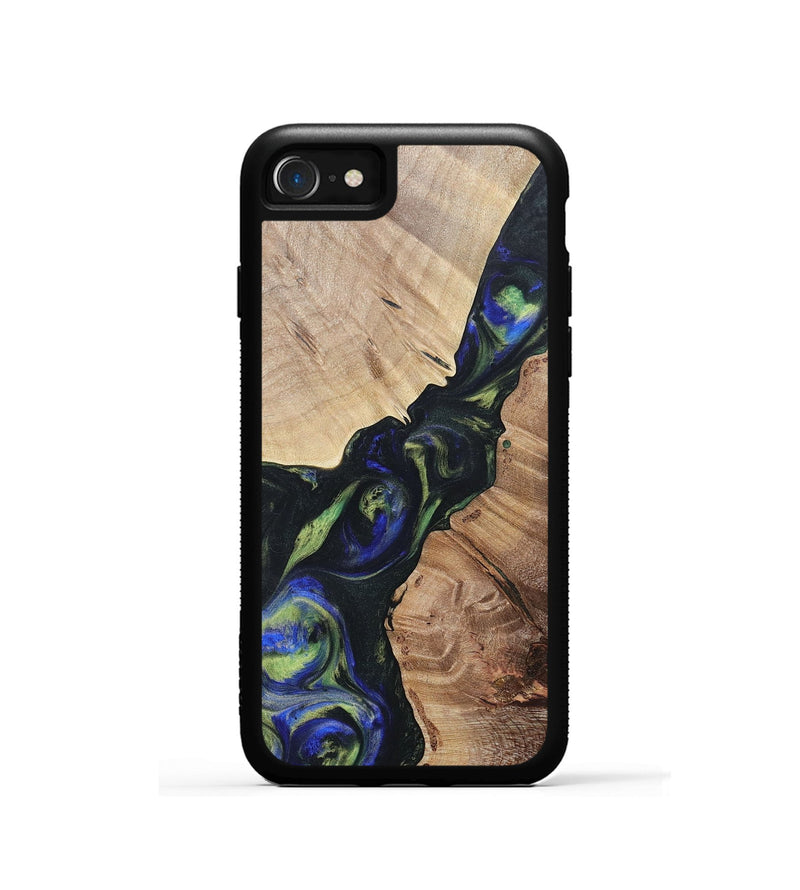 iPhone SE Wood+Resin Phone Case - Milo (Green, 695680)