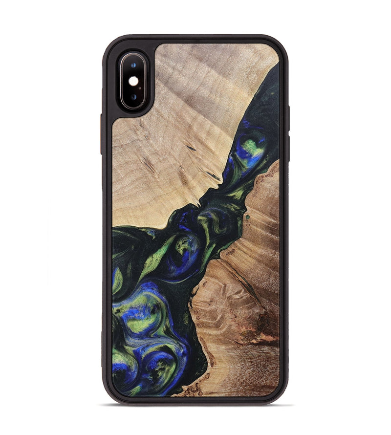 iPhone Xs Max Wood+Resin Phone Case - Milo (Green, 695680)