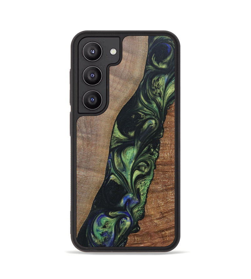 Galaxy S23 Wood+Resin Phone Case - Zachary (Green, 695684)