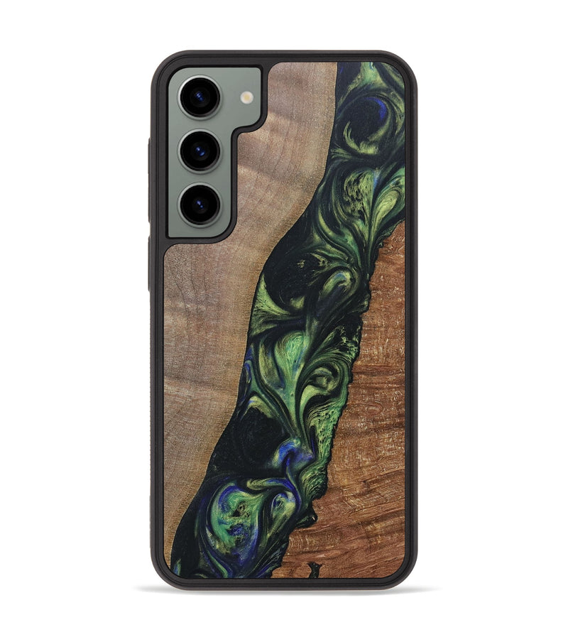 Galaxy S23 Plus Wood+Resin Phone Case - Zachary (Green, 695684)