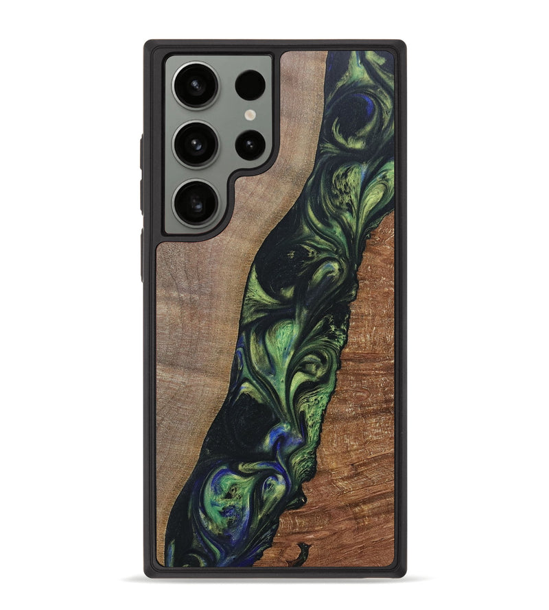 Galaxy S23 Ultra Wood+Resin Phone Case - Zachary (Green, 695684)
