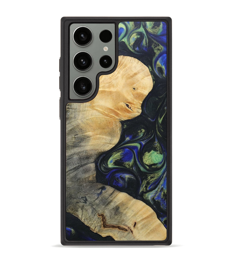Galaxy S23 Ultra Wood+Resin Phone Case - Bertha (Green, 695685)