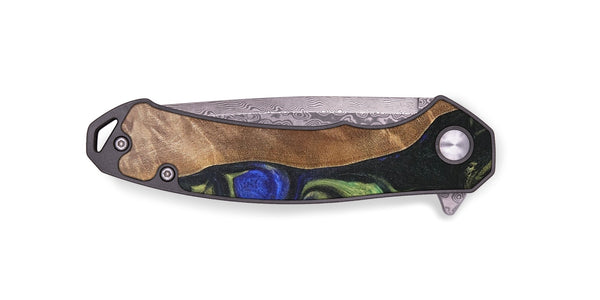 EDC Wood+Resin Pocket Knife - Rudolph (Green, 695781)