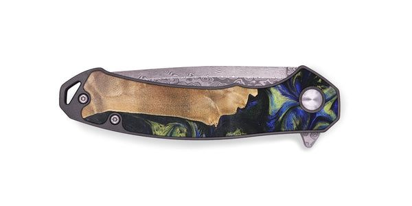 EDC Wood+Resin Pocket Knife - Molly (Green, 695783)