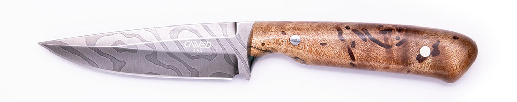 Carved Damascus Field Knife #20645