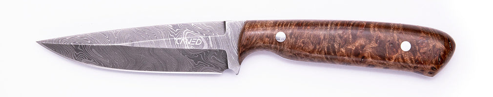 Carved Damascus Field Knife #20649