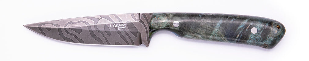 Carved Damascus Field Knife #20643
