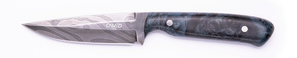 Carved Damascus Field Knife #20650