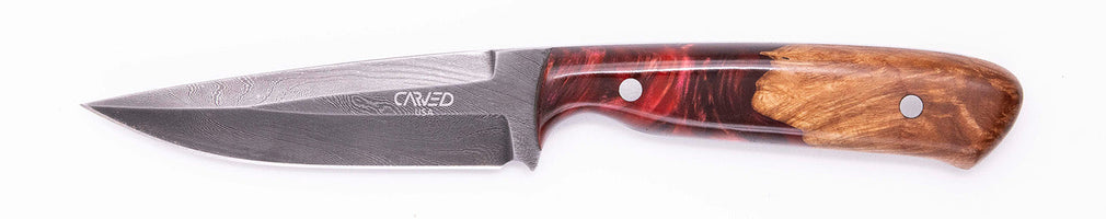 Carved Damascus Field Knife #20609
