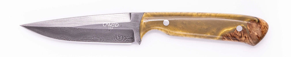 Carved Damascus Field Knife #20611