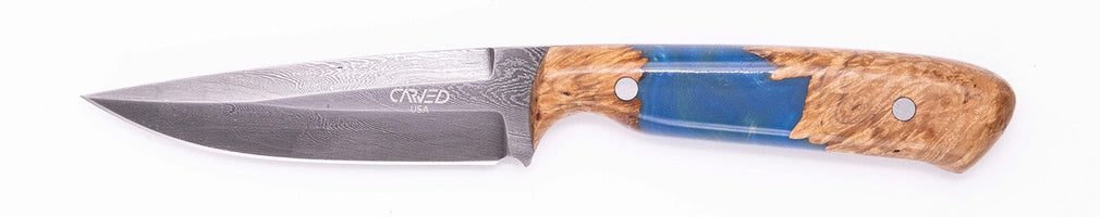 Carved Damascus Field Knife #20603