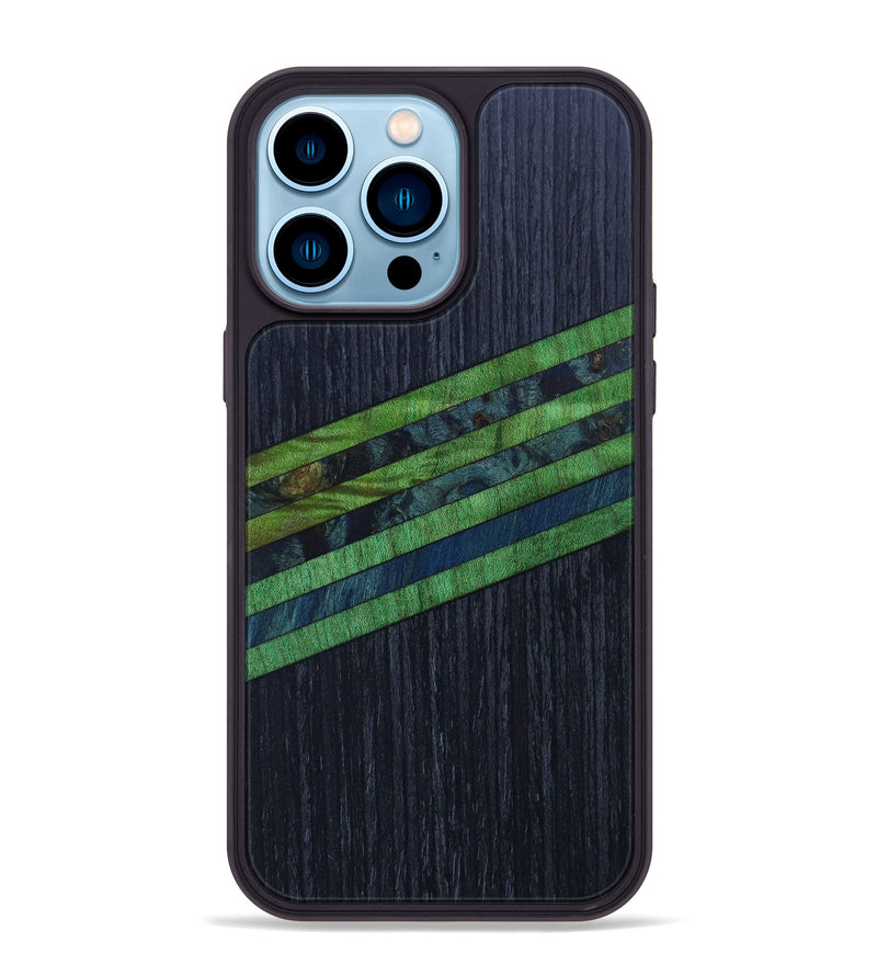 iPhone 14 Pro Max Wood+Resin Phone Case - Janelle (Retro, 636297)