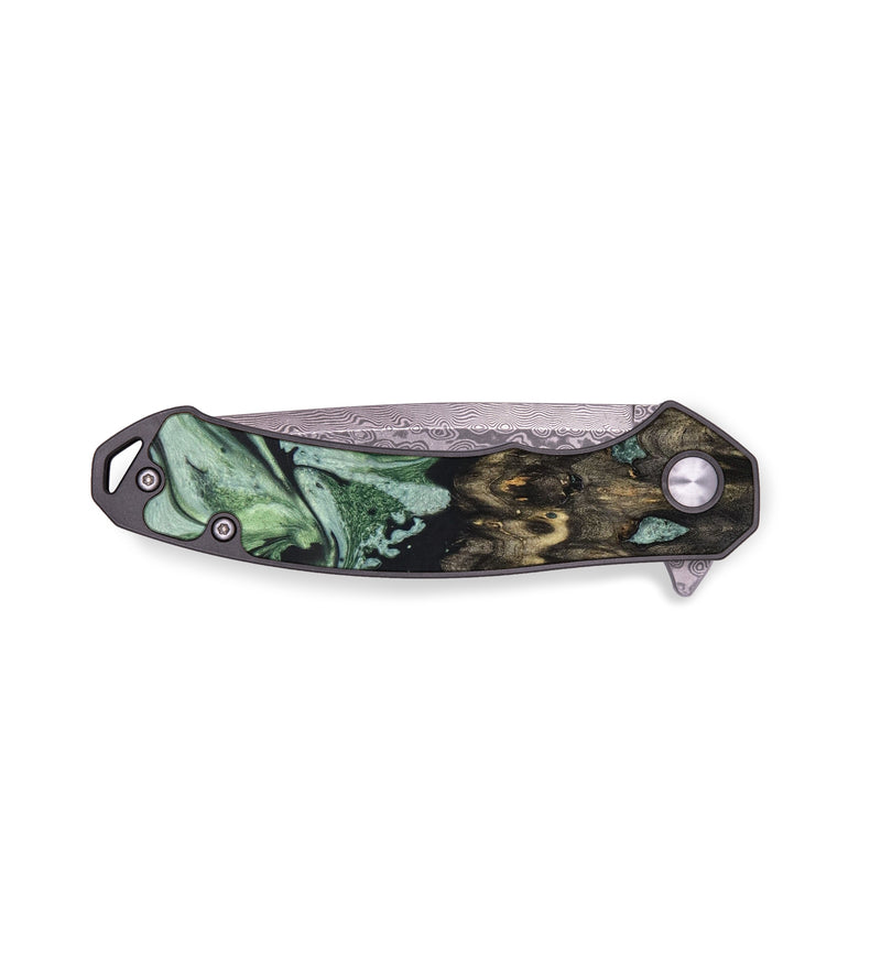 EDC Wood+Resin Pocket Knife - Axel (Green, 640349)
