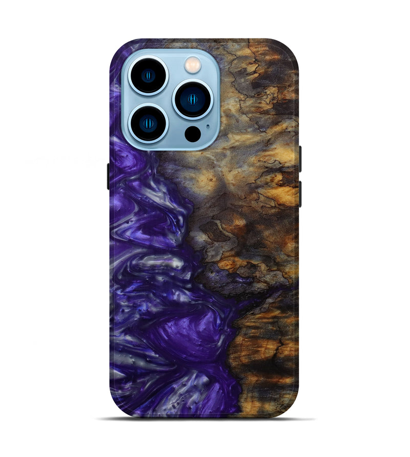iPhone 14 Pro Wood+Resin Live Edge Phone Case - Zohar (Purple, 588746)
