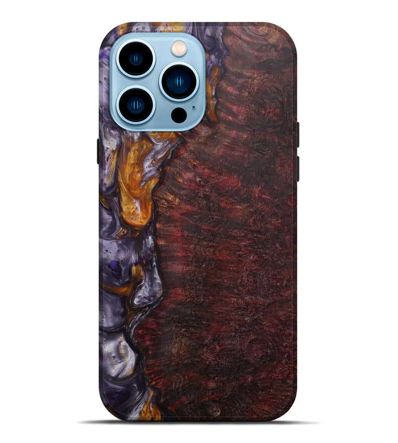 iPhone 14 Pro Max Wood+Resin Live Edge Phone Case - Ameline (Purple, 586305)