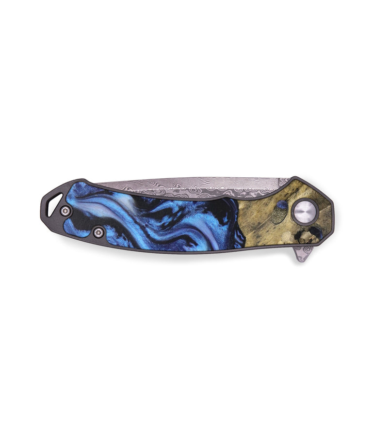 EDC Wood+Resin Pocket Knife - Dante (Blue, 636427)
