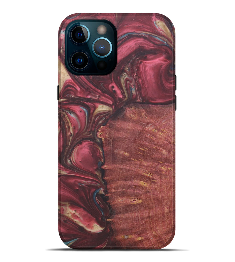 iPhone 12 Pro Max Wood+Resin Live Edge Phone Case - Riva (Dark Red, 579154)