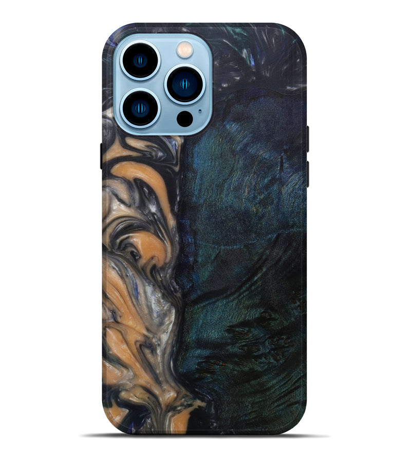 iPhone 14 Pro Max Wood+Resin Live Edge Phone Case - Berta (Black & White, 584093)