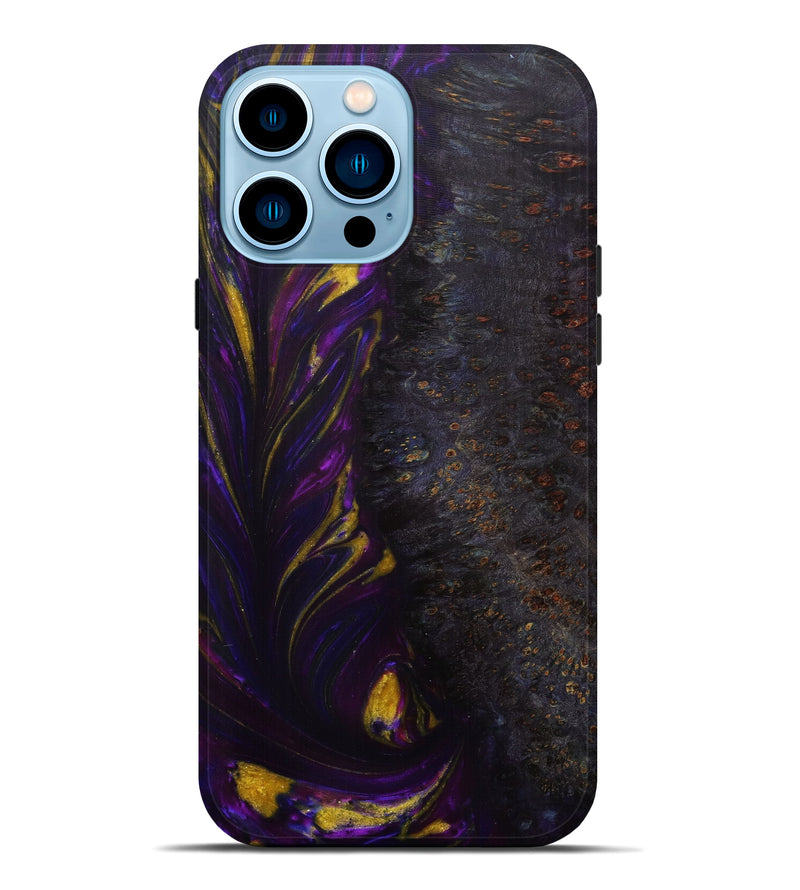 iPhone 14 Pro Max Wood+Resin Live Edge Phone Case - Joletta (Purple, 585238)