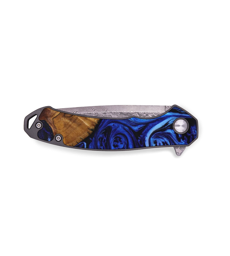 EDC Wood+Resin Pocket Knife - Peggy (Blue, 641312)