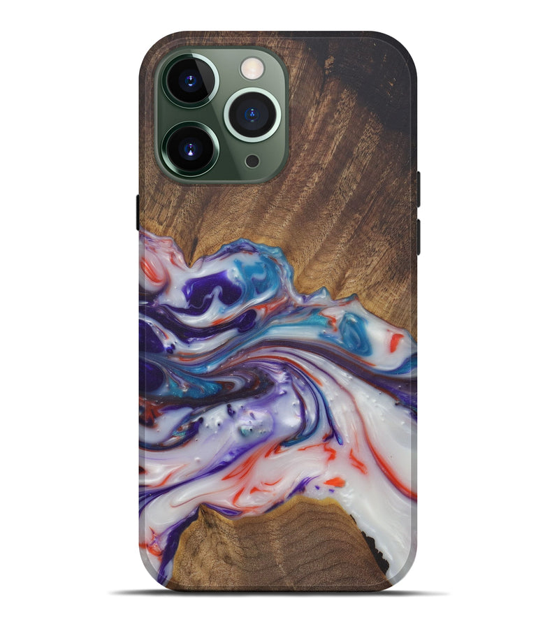 iPhone 13 Pro Max Wood+Resin Live Edge Phone Case - Marcelia (Purple, 575481)