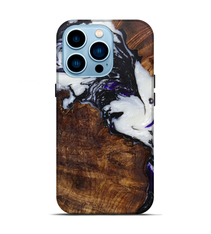 iPhone 14 Pro Wood+Resin Live Edge Phone Case - Power (Black & White, 586774)