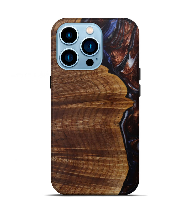 iPhone 14 Pro Wood+Resin Live Edge Phone Case - Gloriana (Metallic, 586265)