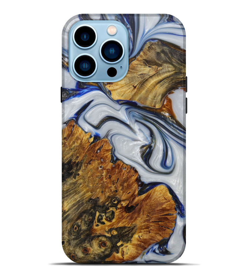 iPhone 14 Pro Max Wood+Resin Live Edge Phone Case - Cocos (Black & White, 588725)