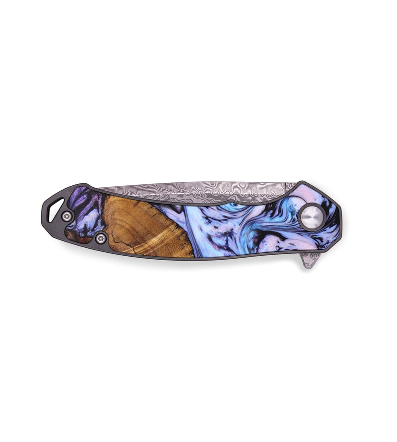 EDC Wood+Resin Pocket Knife - Barry (Purple, 641259)