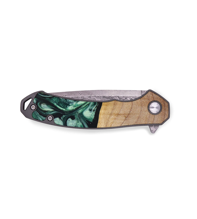 EDC Wood+Resin Pocket Knife - Frankie (Green, 641895)