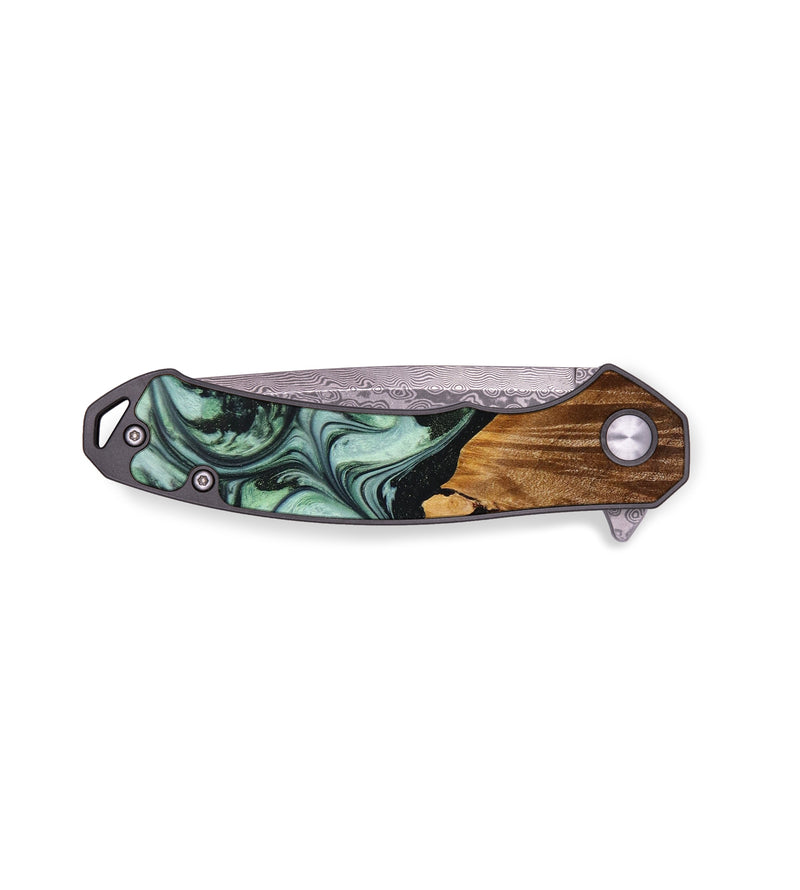 EDC Wood+Resin Pocket Knife - Veronica (Green, 643101)