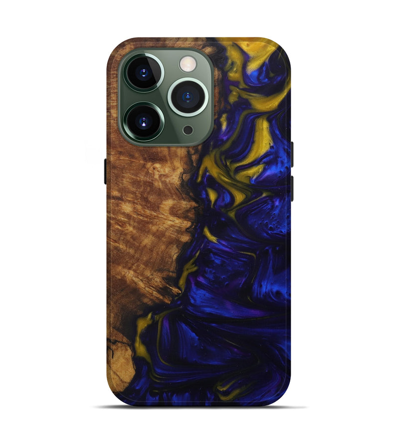 iPhone 13 Pro Wood+Resin Live Edge Phone Case - Lynne (Dark Blue, 580061)