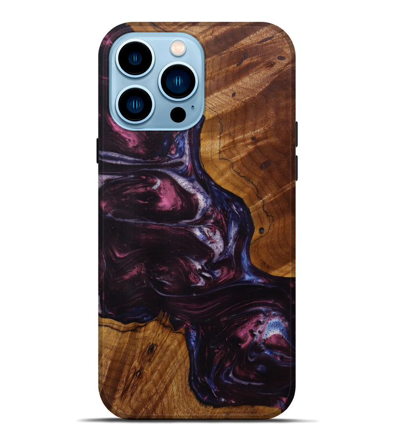iPhone 14 Pro Max Wood+Resin Live Edge Phone Case - Roxane (Purple, 585171)