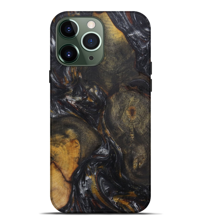 iPhone 13 Pro Max Wood+Resin Live Edge Phone Case - Shona (Metallic, 585240)