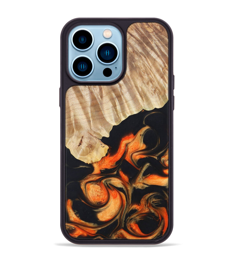 iPhone 14 Pro Max Wood+Resin Phone Case - Sydni (Lava, 624986)