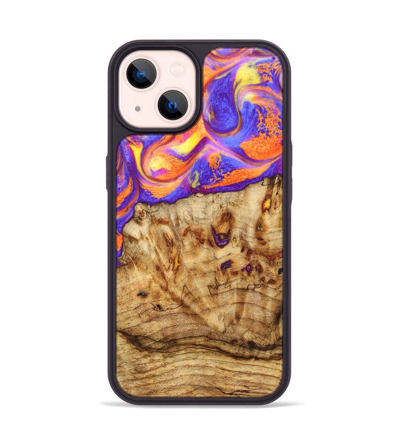 iPhone 14 Wood+Resin Phone Case - Ada (Retro, 639597)