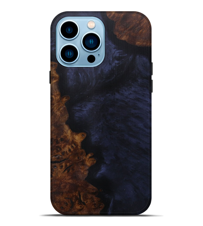 iPhone 14 Pro Max Wood+Resin Live Edge Phone Case - Svend (Pure Black, 590028)