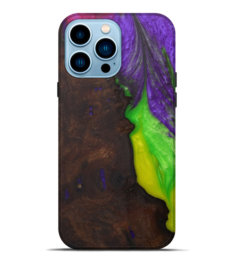 iPhone 14 Pro Max Wood+Resin Live Edge Phone Case - Luella (Purple, 588683)