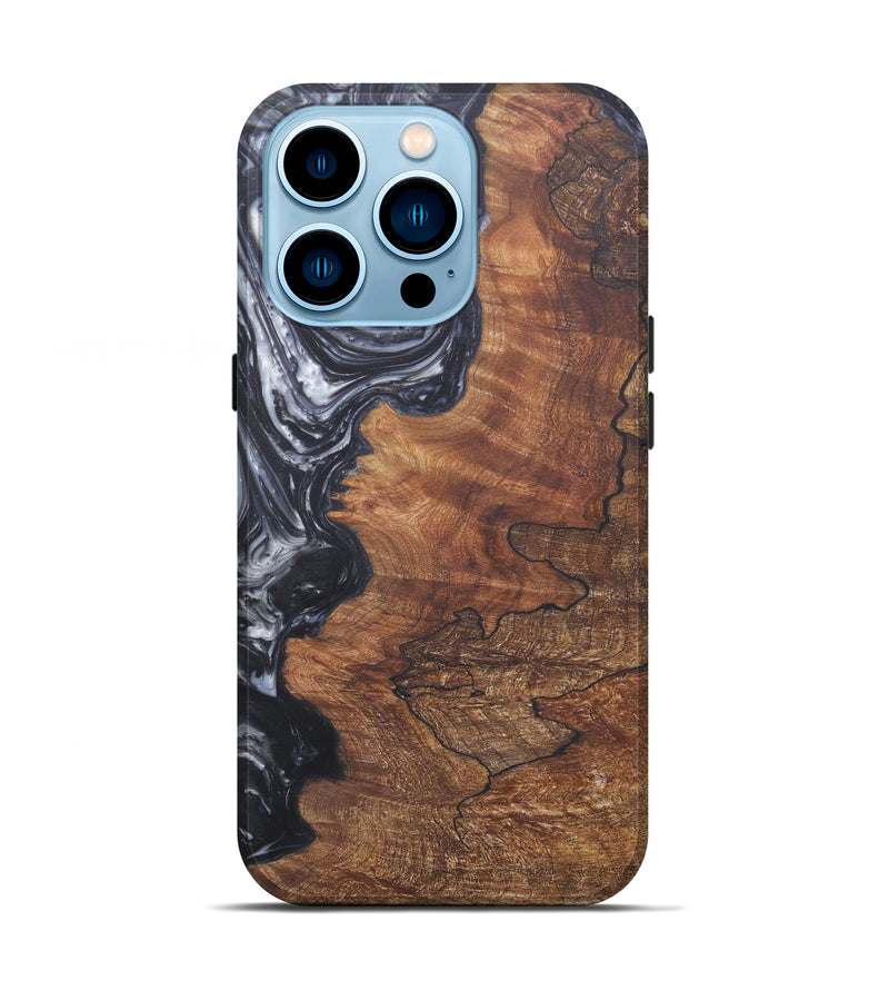 iPhone 14 Pro Wood+Resin Live Edge Phone Case - Celestia (Black & White, 588442)