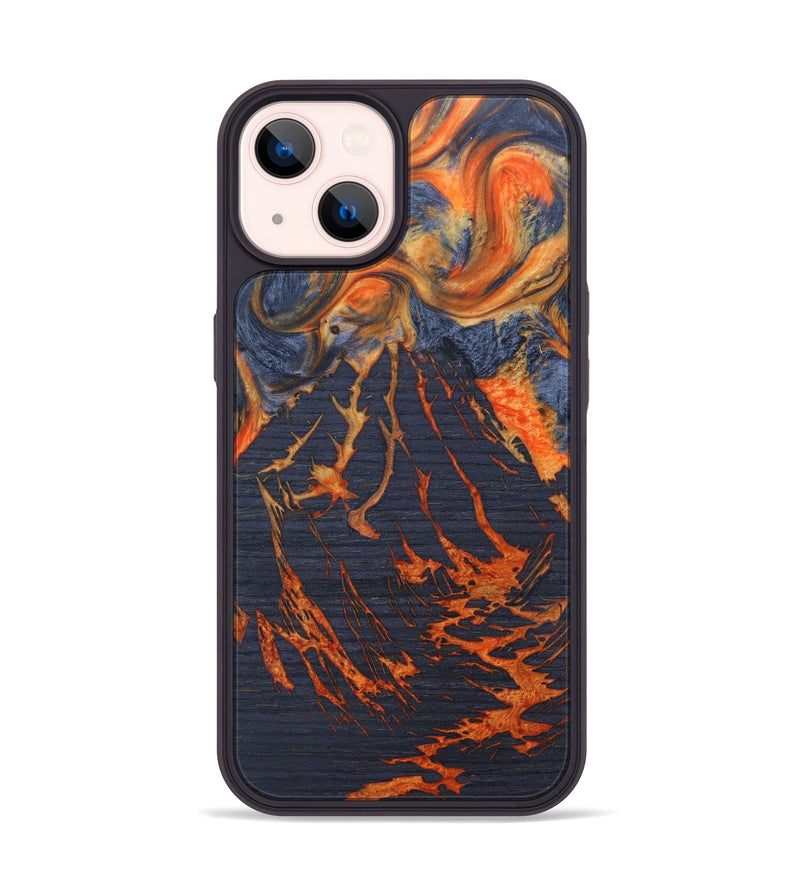 iPhone 14 Wood+Resin Phone Case - Halie (Lava, 627673)