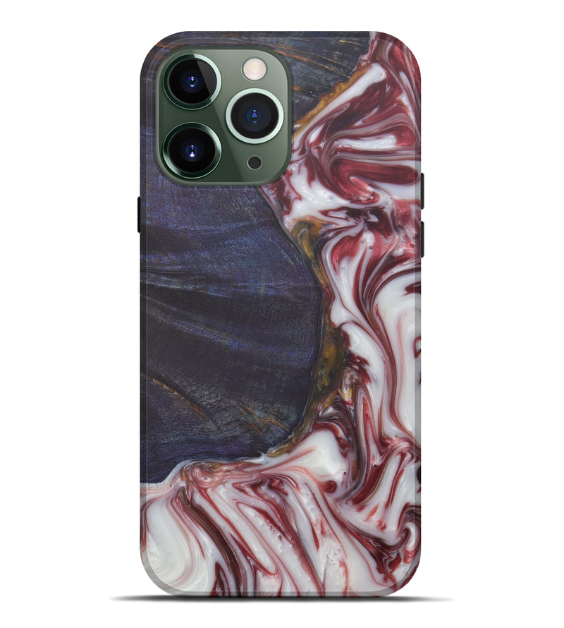 iPhone 13 Pro Max Wood+Resin Live Edge Phone Case - Tan (Dark Red, 571563)